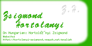 zsigmond hortolanyi business card